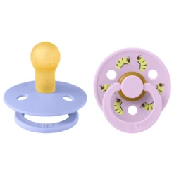 BIBS Studio Colour Pacifier Caterpillar Mix 2 pack Latex Size 1 Round Hush/Violet Sky