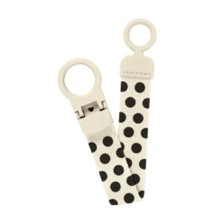 BIBS Studio Pacifier Clip Loop Polka Ivory Black 1 st