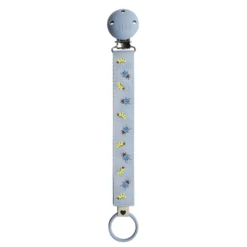 BIBS Studio Pacifier Clip Ribbon Caterpillar Beetle Mix Dusty Blue