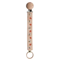 BIBS Studio Pacifier Clip Ribbon Ladybug Bumblebee Caterpillar Mix Blush
