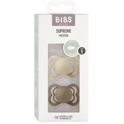 BIBS Supreme Silicone 0+ månader Size 1 Vanilla/Dark Oak 2 st