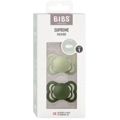 BIBS Supreme Silicone 0+ månader Size 1 Sage/Hunter Green 2 st