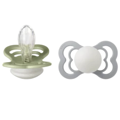 BIBS Supreme Silicone 6+ månader Storlek 2 Sage Glow/Cloud Glow 2 st