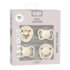 BIBS Try-it Collection 0+ månader Size 1 Ivory 4 st