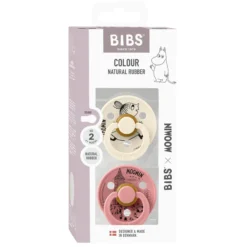 BIBS x Moomins Pacifier Colour Little My 2 PACK Latex Size 2 Ivory/Dusty Pink