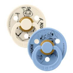 BIBS x Moomins Pacifier Colour Mymble 2 PACK Latex Size 2 Ivory/Sky Blue