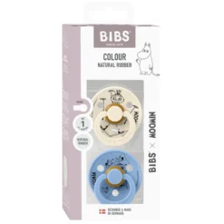 BIBS x Moomins Pacifier Colour Mymble 2 PACK Latex Size 1 Ivory/Sky Blue