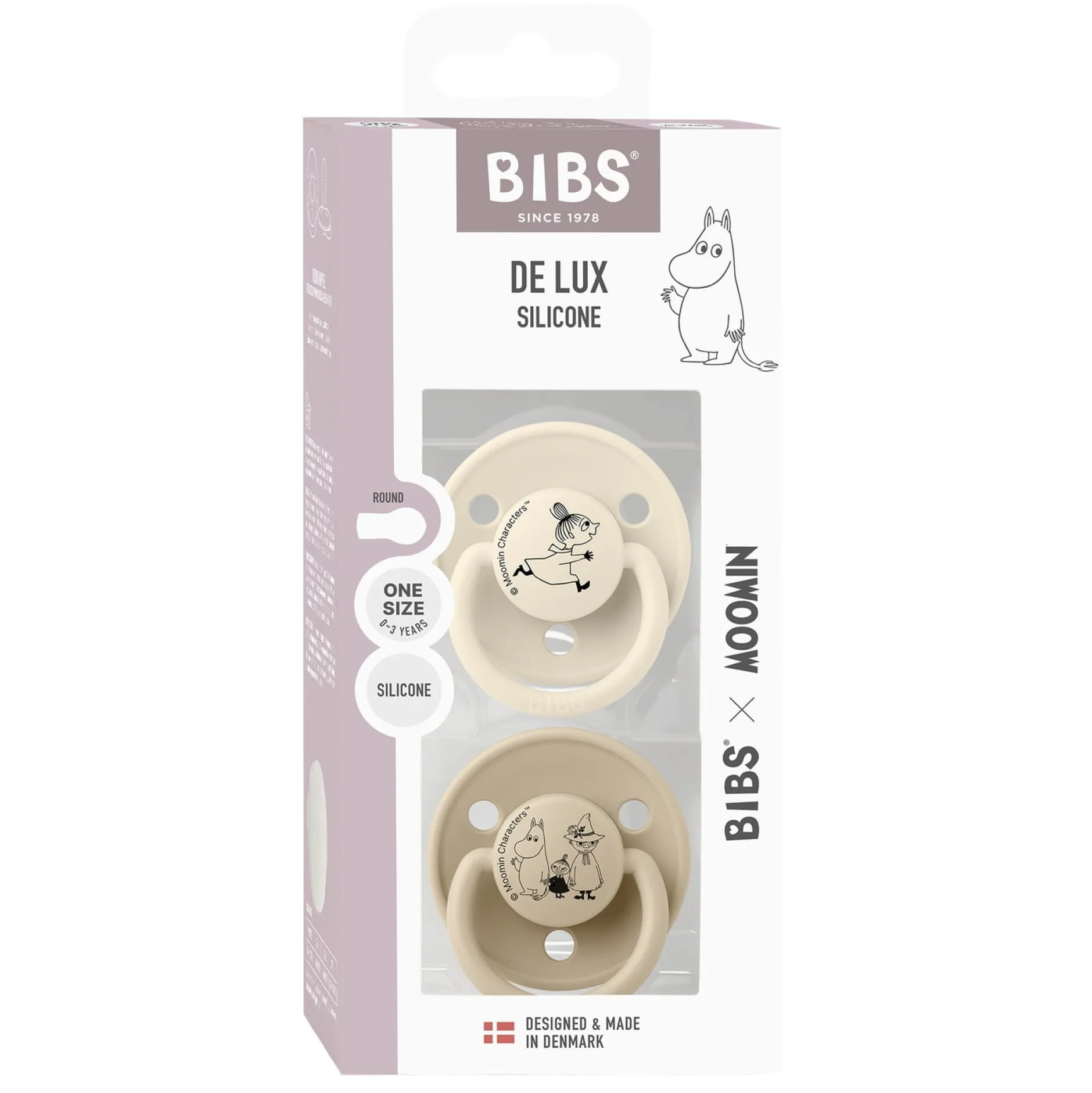 BIBS x Moomins Pacifier De Lux Little My 2 PACK Silicone Ivory/Vanilla