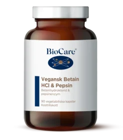 BioCare Vegansk Betain HCL & Pepsin 90 kapslar
