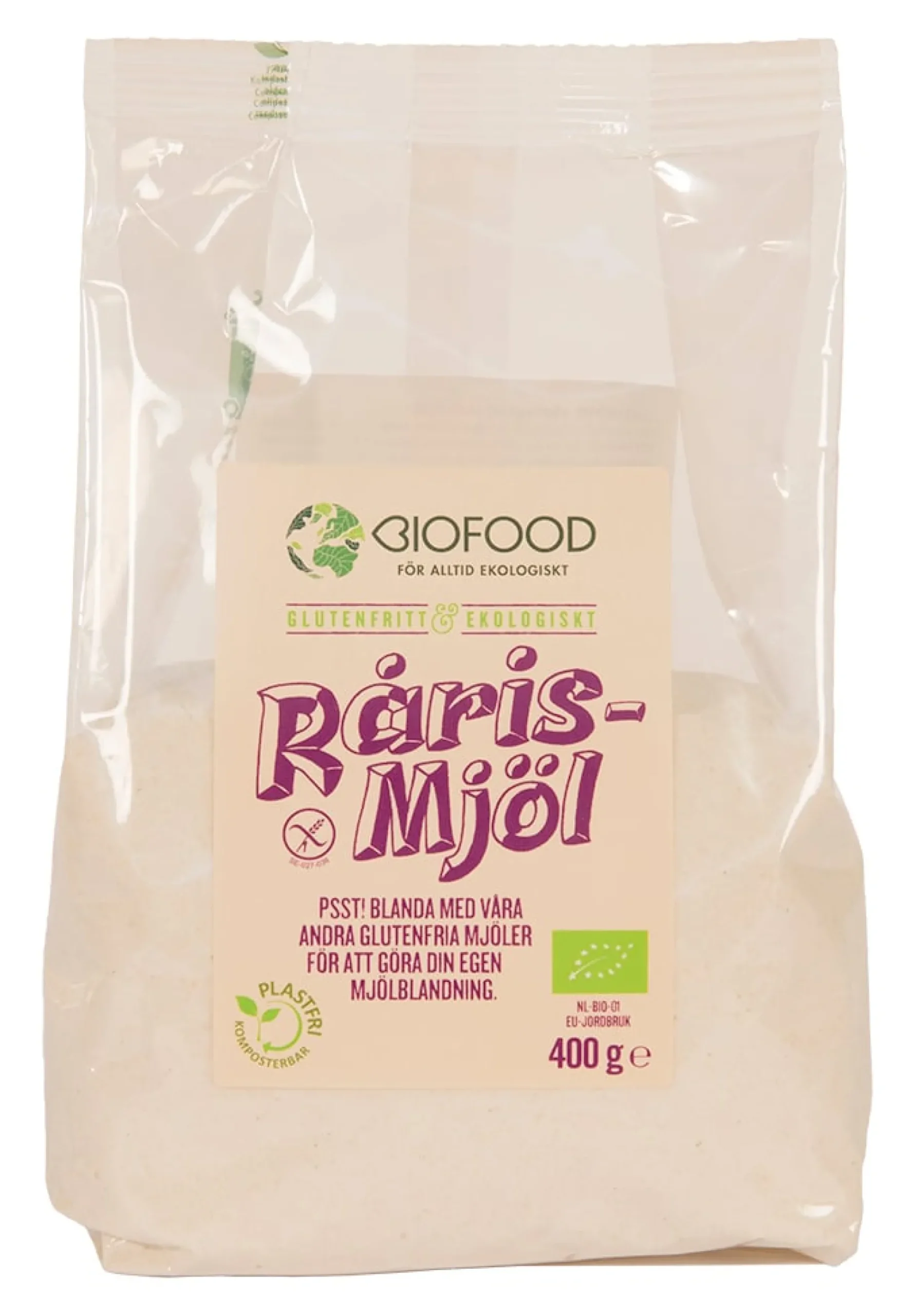 Biofood Rårismjöl 400 g