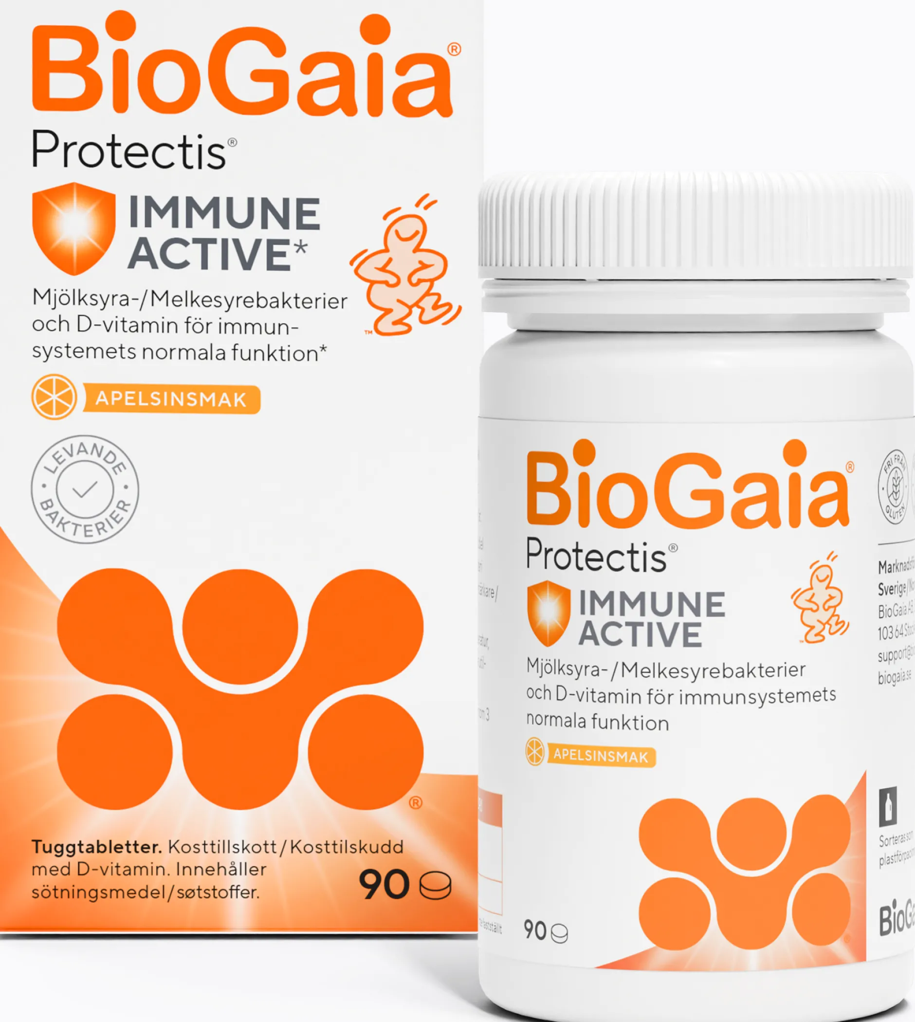BioGaia Protectis Mjölksyrabakterier & Vitamin D3 Familjepack 90 tuggtabletter