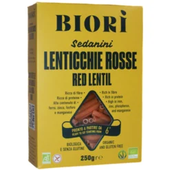 Biori Röda Linser Glutenfri Pasta Sedanini 250g