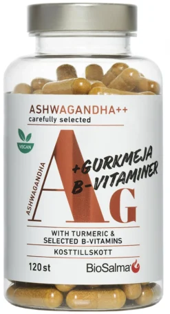 BioSalma AG Ashwagandha + Gurkmeja & B-vitaminer 120 kapslar