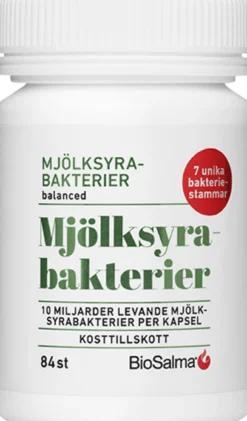 BioSalma Mjölksyrabakterier 10 miljarder 7 stammar 84 kapslar