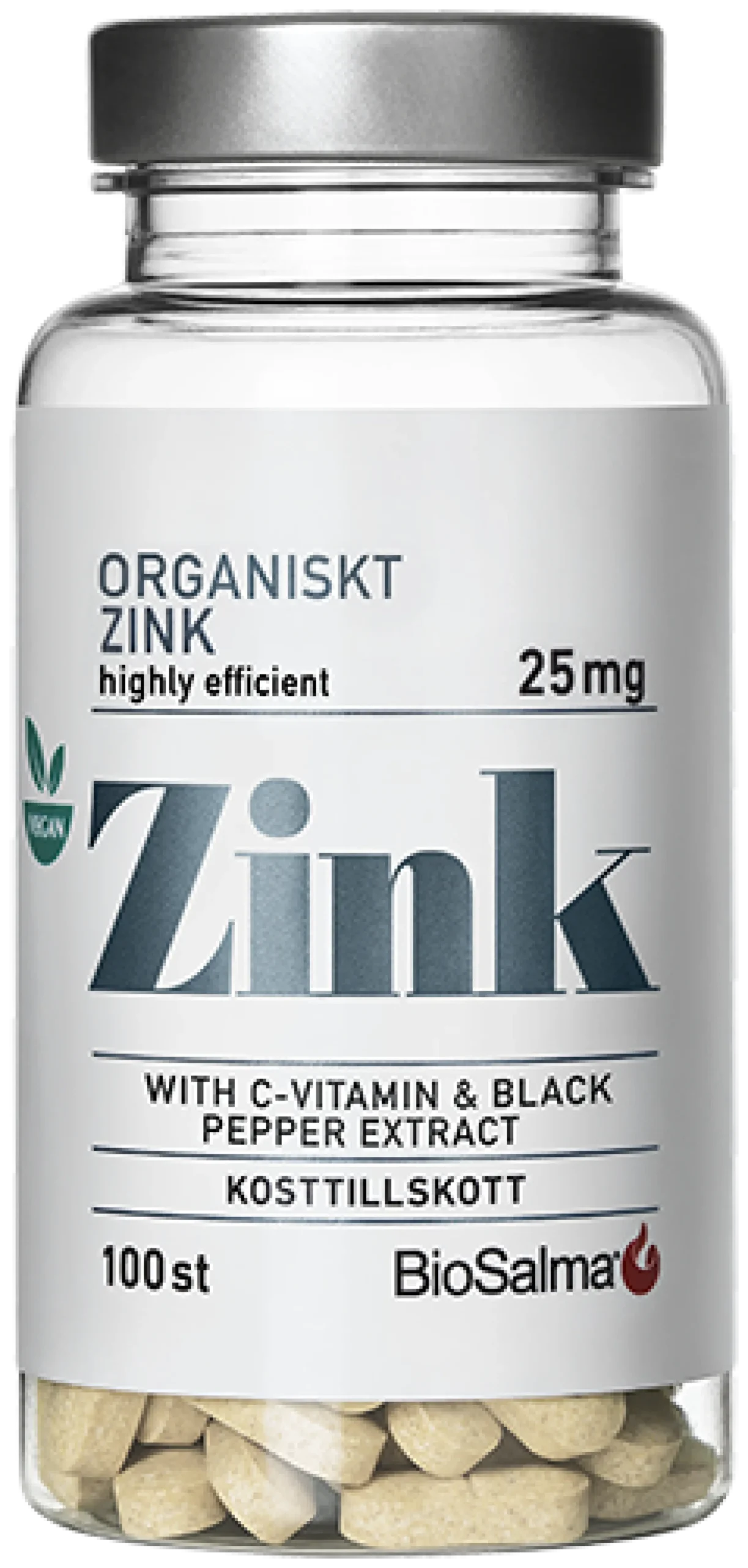 BioSalma Organiskt Zink 25 mg 100 st