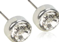 Blomdahl Örhängen ST Bezel 5 mm Crystal 1 par