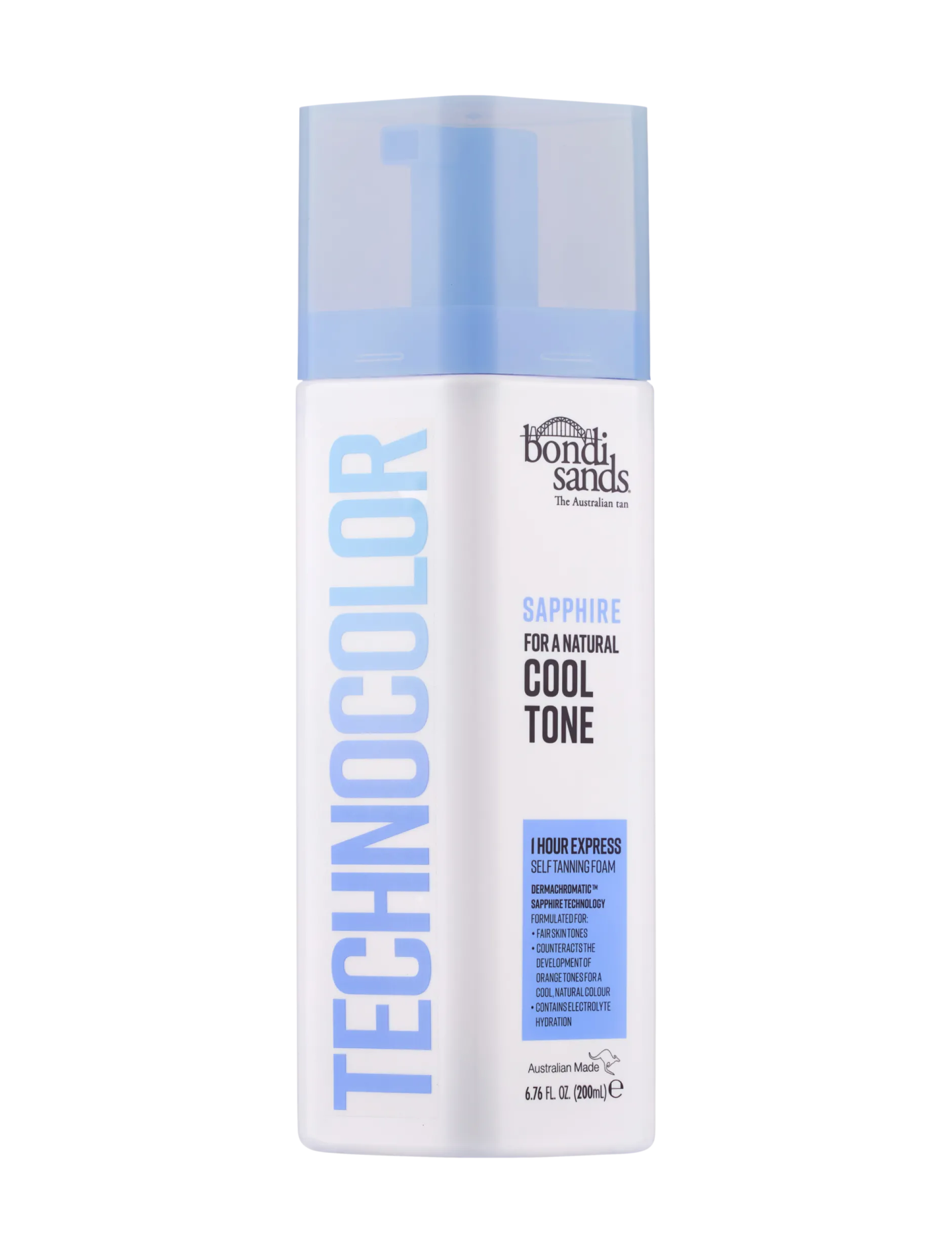 Bondi Sands Technocolor 1 Hour Express Self Tanning Foam Sapphire Cool Tone 200 ml
