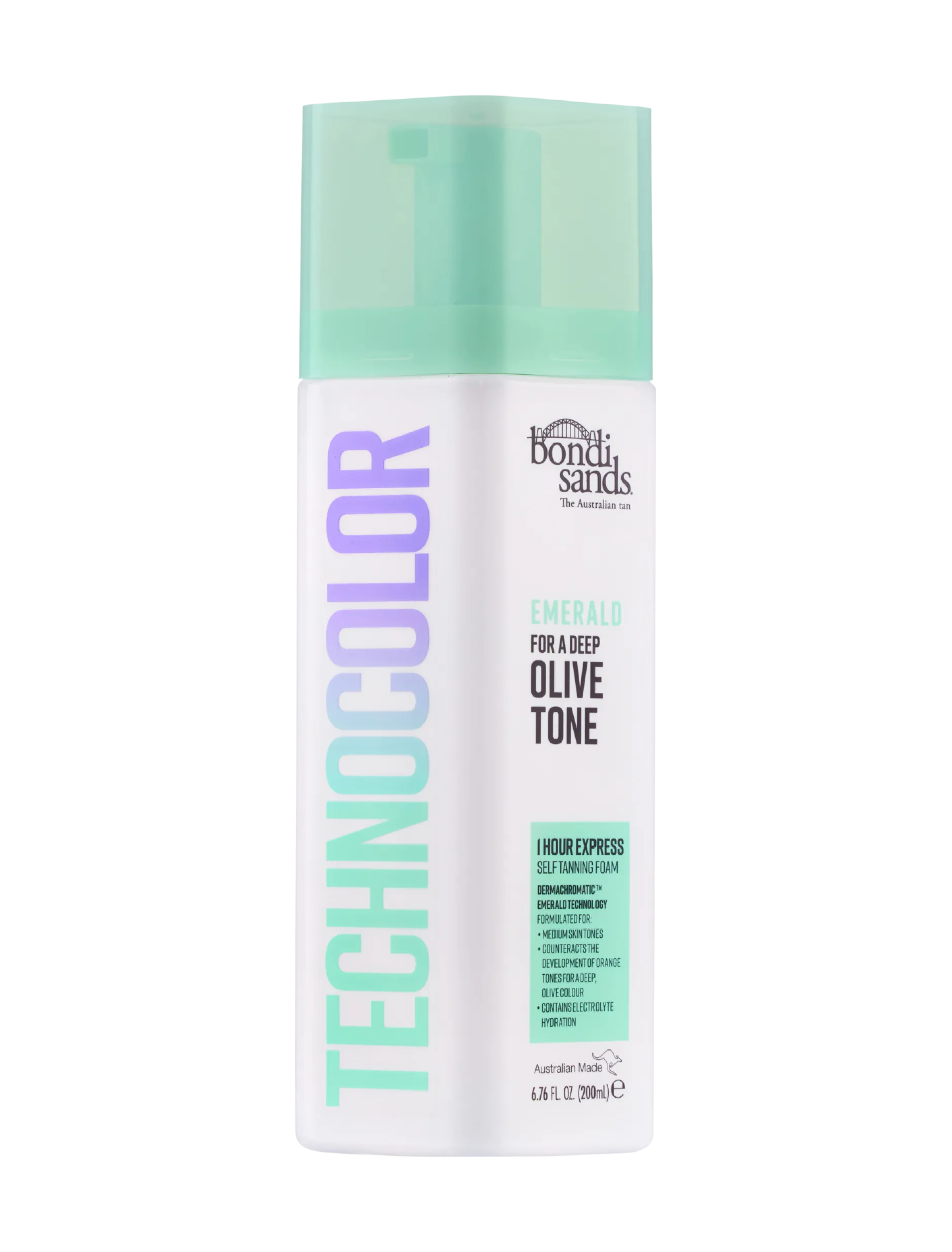 Bondi Sands Technocolor 1 Hour Express Self Tanning Foam Emerald Olive Tone 200 ml