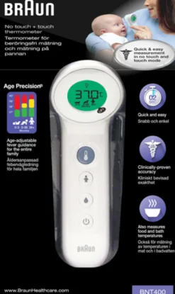 Braun BNT400 No Touch & Forehead Panntermometer 1 st
