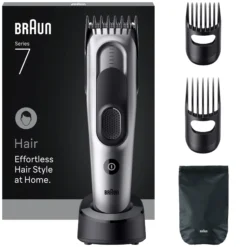 Braun Hårklippare Series 7, +5 Stylingverktyg, HC7590, Grå