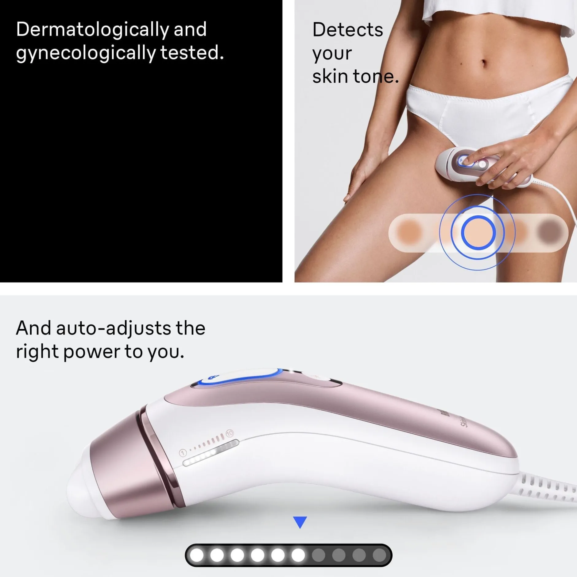 Braun Smart IPL Skin i expert Hårborttagning Hemma med Gratis App 2 Smart Huvuden PL7211