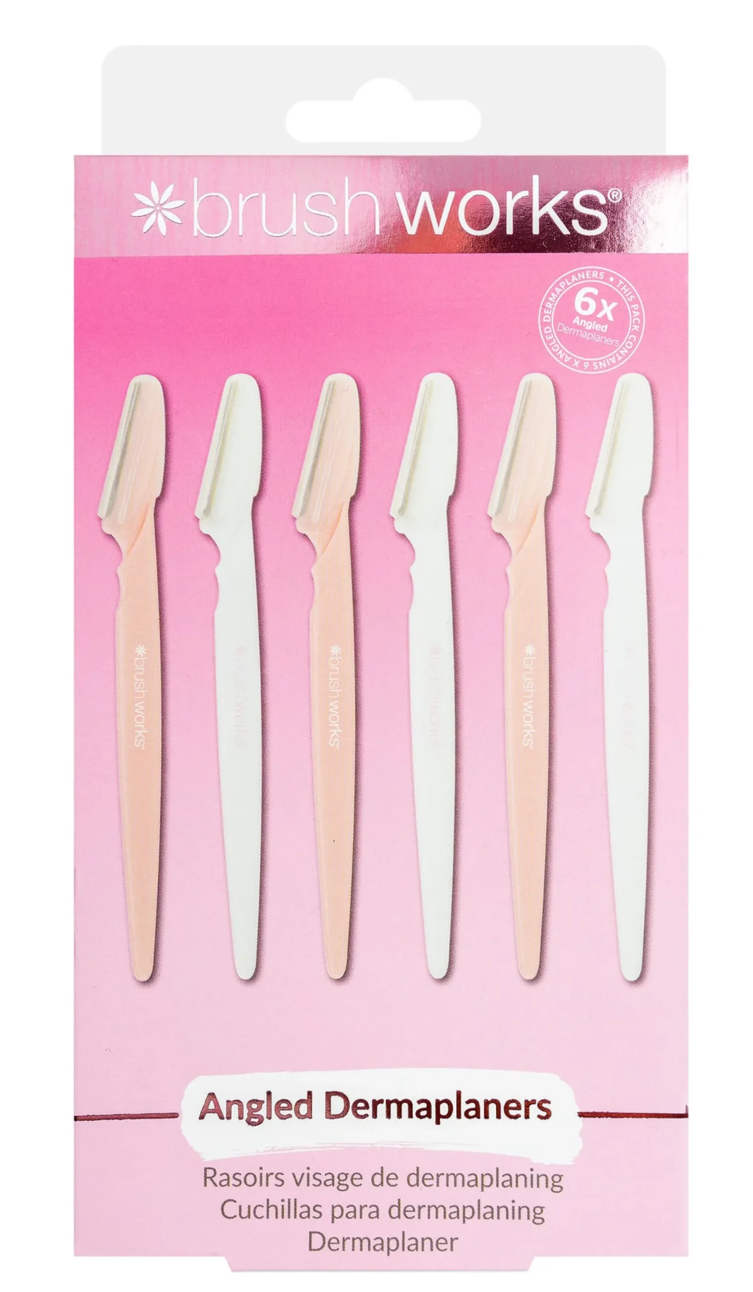 Brushworks Angled Dermaplaners 6 st