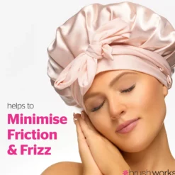 Brushworks Double Layer Satin Hair Bonnet - Ballet Pink