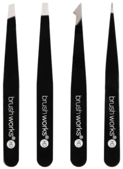 Brushworks HD Combination Tweezer Set Black