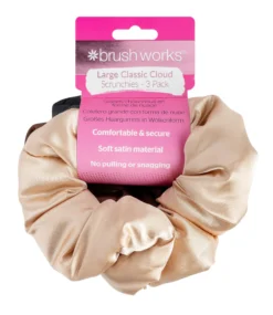 Brushworks Large Classic Cloud Scrunchies - 3 Pack
