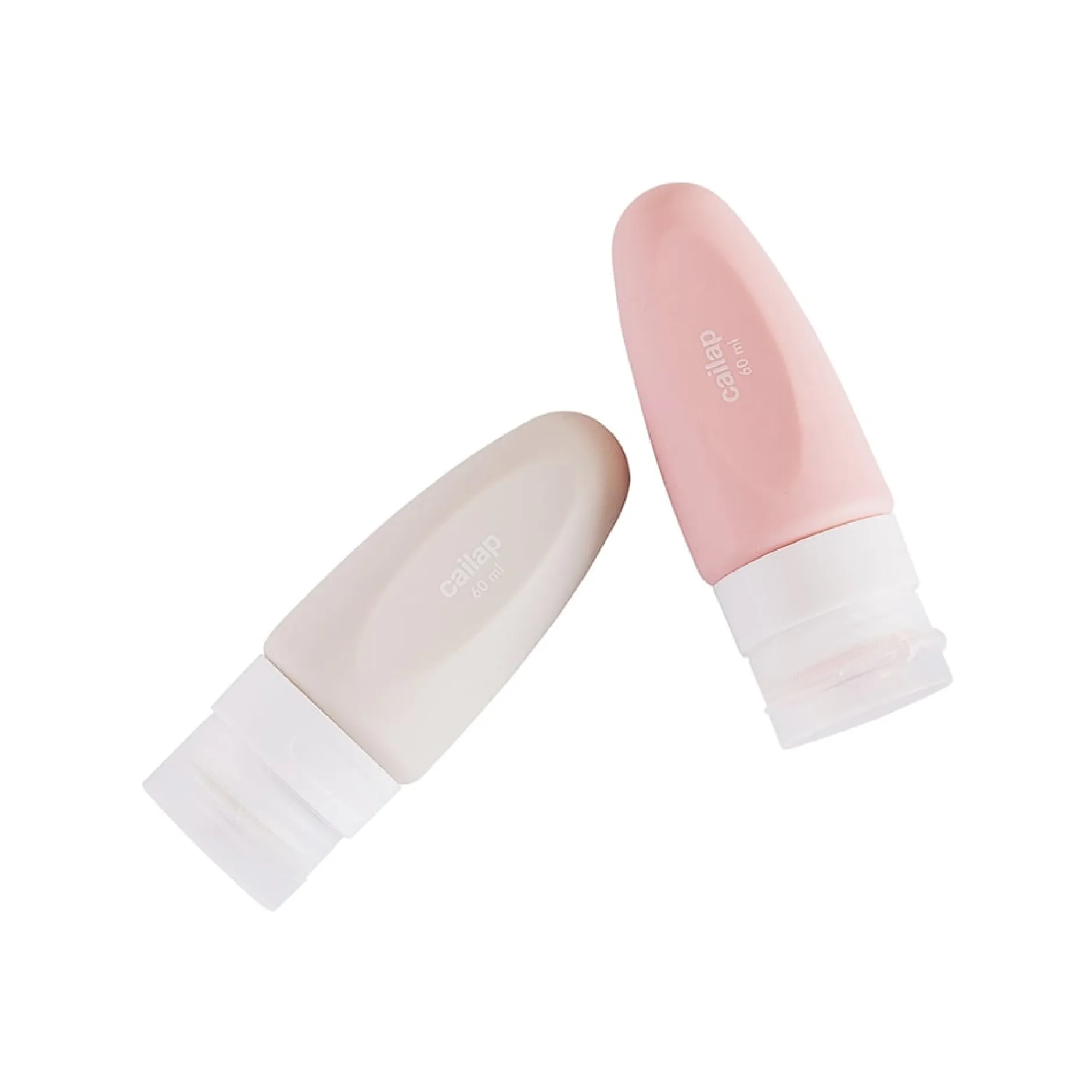 Cailap resförpackningar i silikon rosa och grå 2 st