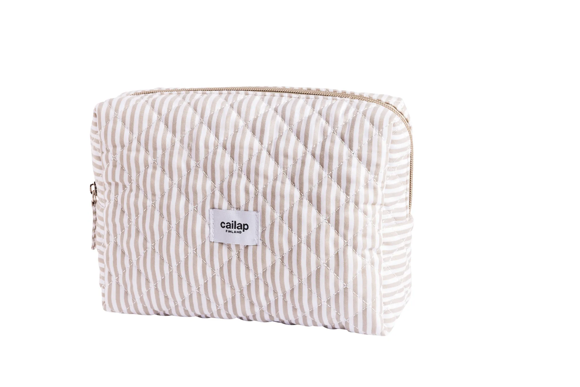 Cailap Sminkväska, beige ränder, stor