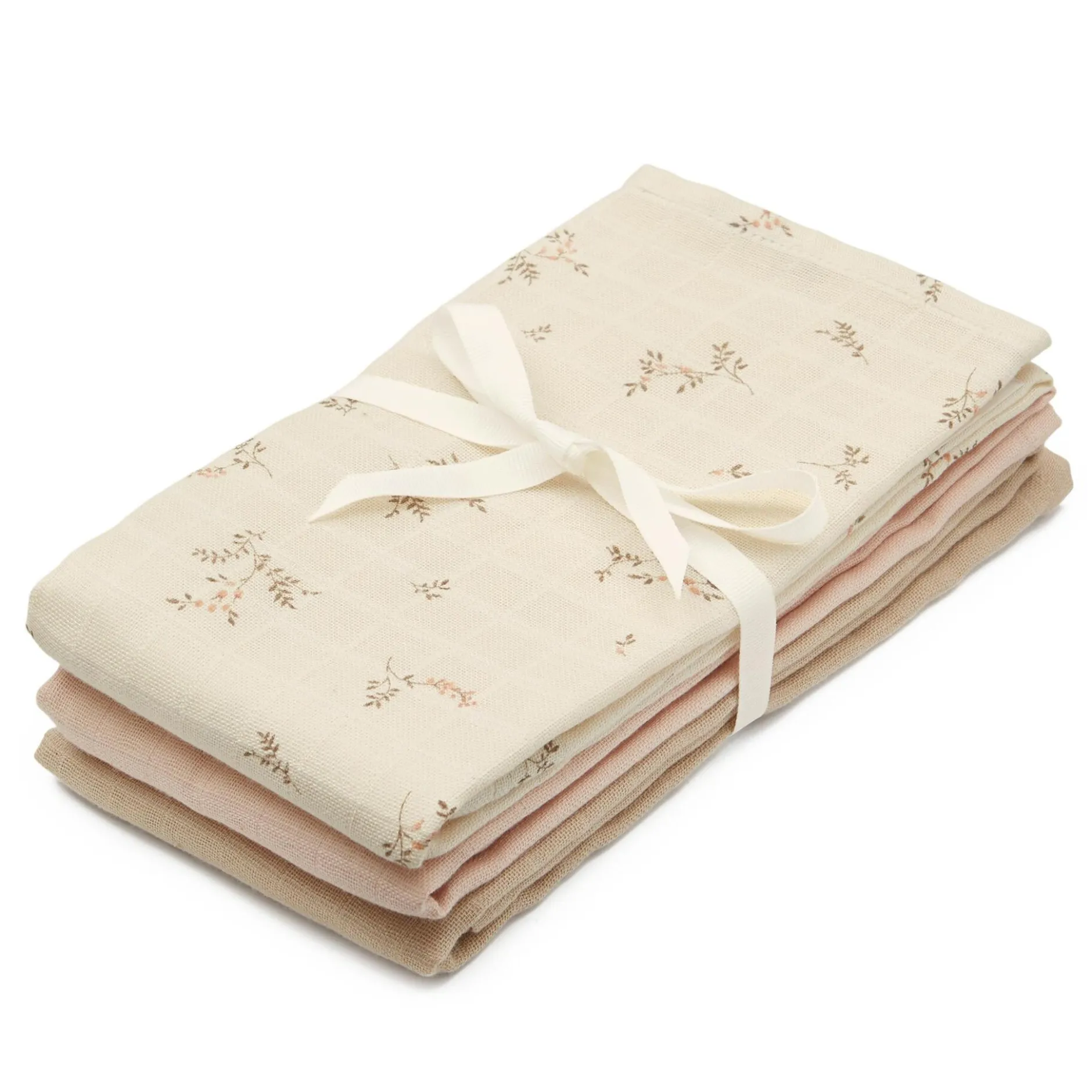 Cam Cam Copenhagen Muslinfilt Ashley Coral Latte 3-pack