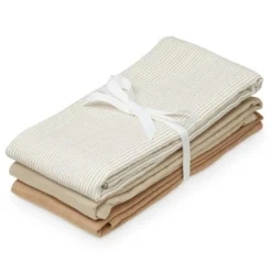Cam Cam Copenhagen Muslinfilt Classic Stripes Camel/Latte/Camel 3-pack