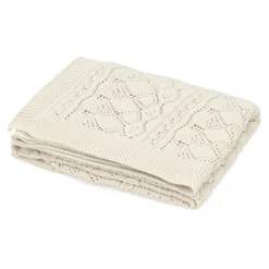 Cam Cam Copenhagen Pointellestickad babyfilt Off White