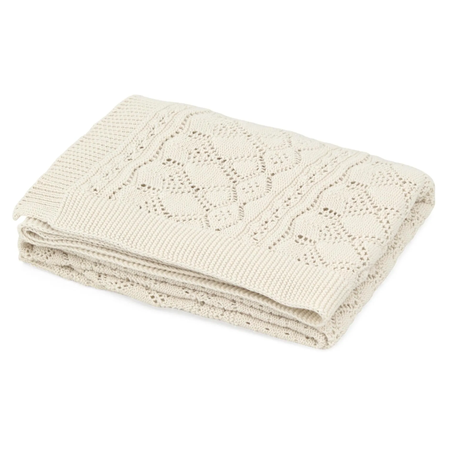 Cam Cam Copenhagen Pointellestickad babyfilt Off White