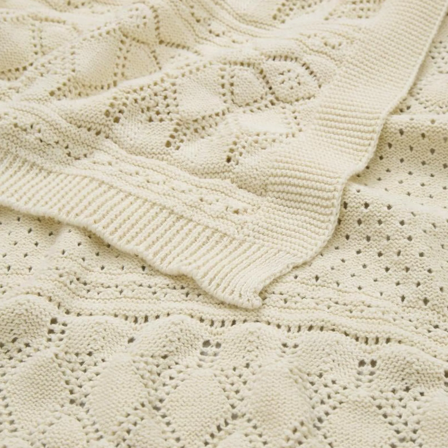Cam Cam Copenhagen Pointellestickad babyfilt Off White
