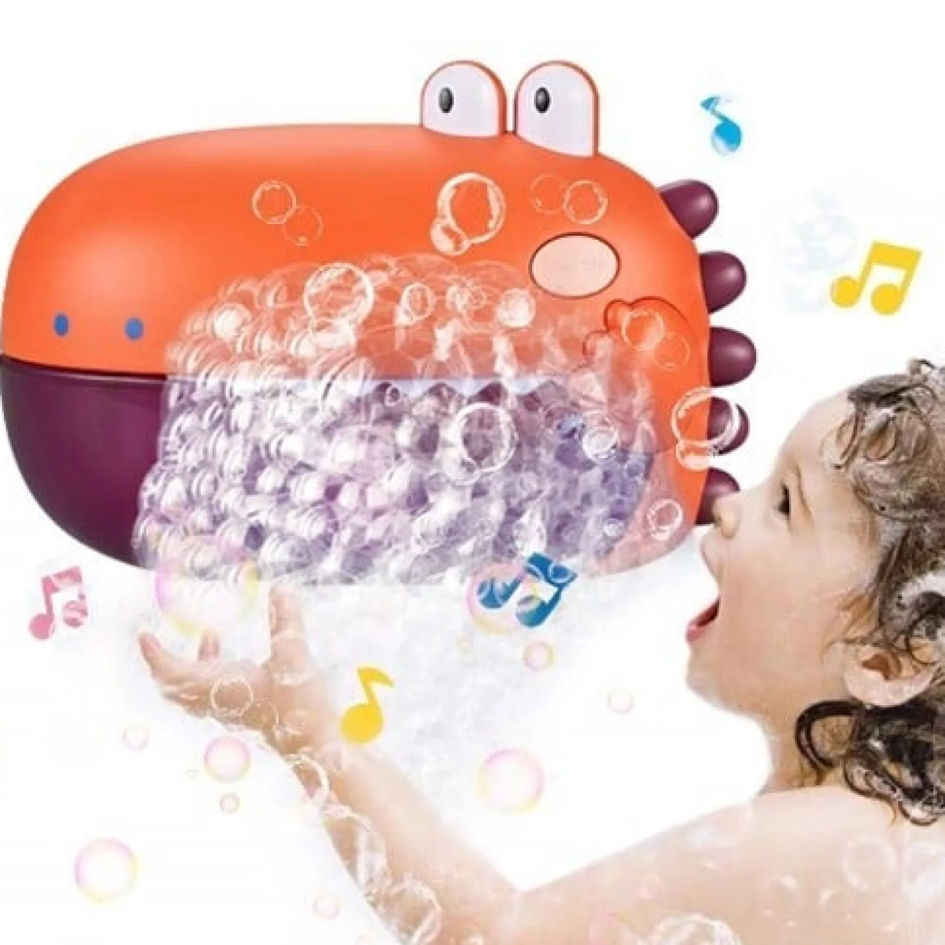 Carlo Baby Dino Bath Bubble Blower with Music Red + 36 m 1 st