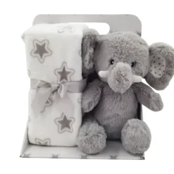 Carlo Baby Fleecefilt Grå Stjärna & Gosedjur Grå Elefant