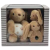 Carlo Baby Gift Set Med Brun Kanin, Snutte & Skallra