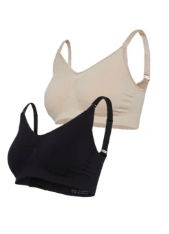 Carriwell Gravid- Och Amningsbh Honey/Svart XL 2-pack