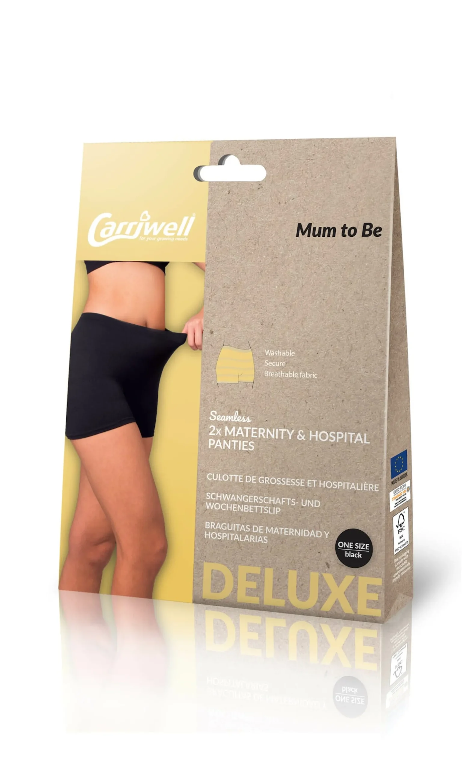 Carriwell Gravid- och sjukhustrosa svart 2-pack