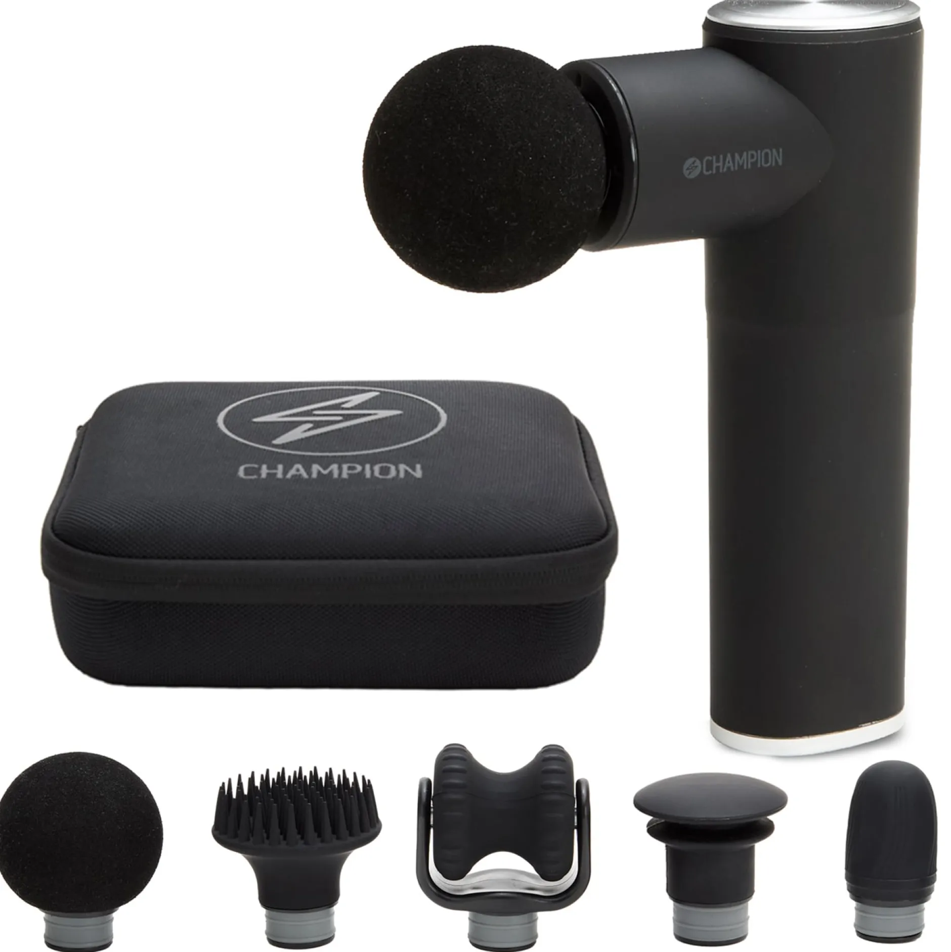 Champion Massagepistol Compact Power 3300RPM 1800mAh MG400 Svart/Silver