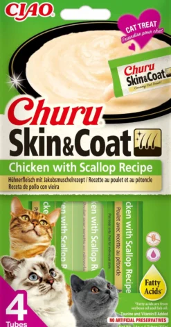 Churu Skin & Coat Chicken & Scallop 4 st