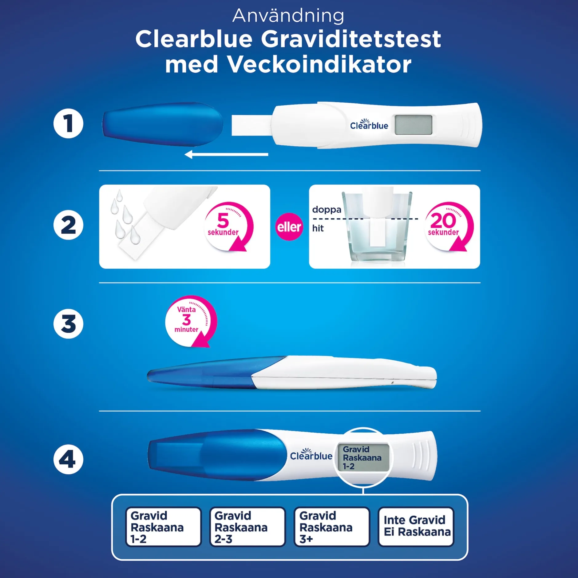 Clearblue Graviditetstest med veckoindikator 2 st