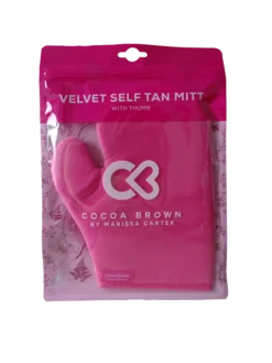 Cocoa Brown Velvet Thumb Tanning Mitt 1 st