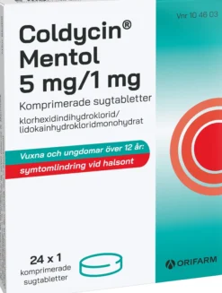 Coldycin Mentol 5 mg/1 mg 24 sugtabletter