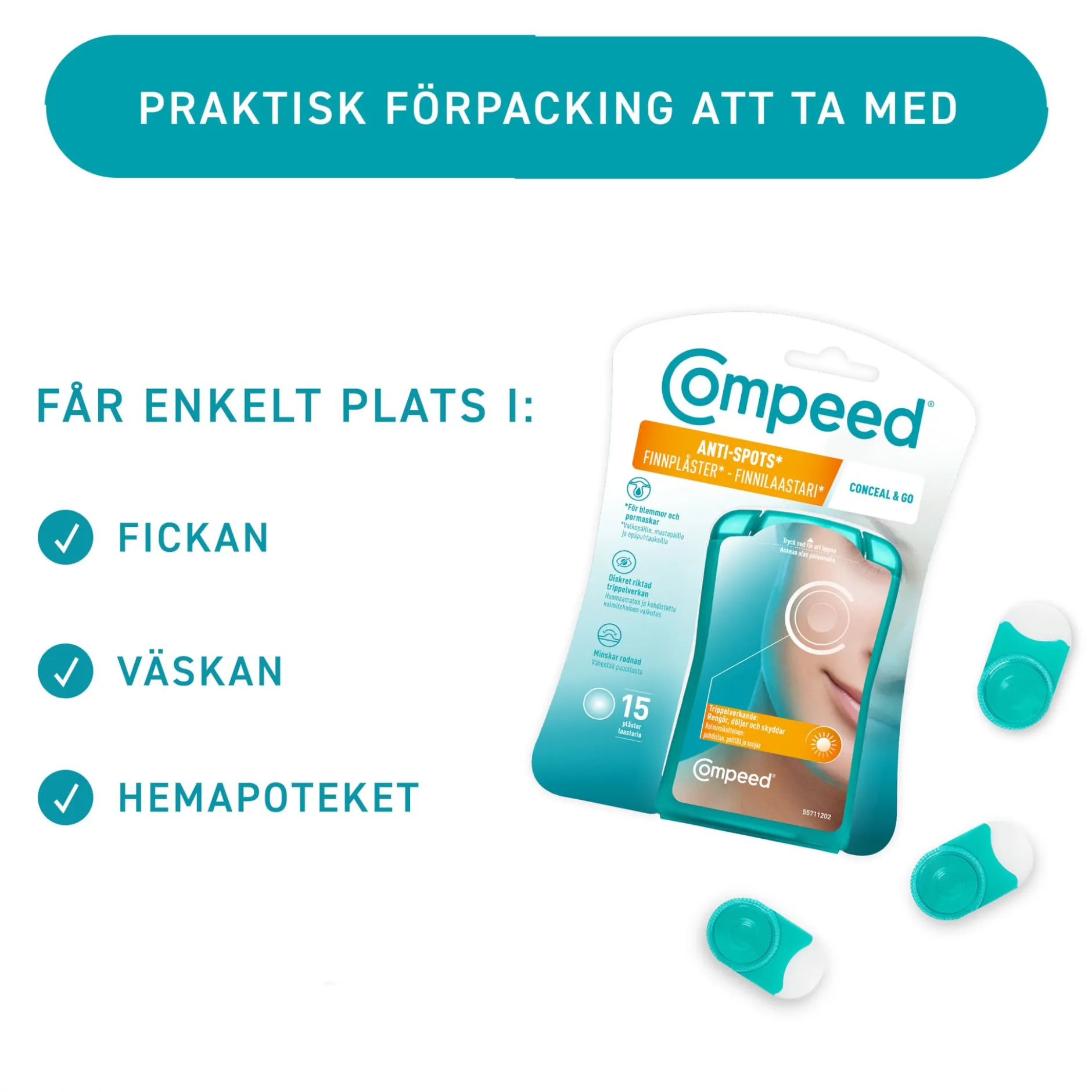 Compeed Anti-Spots Conceal & Go Finnplåster 15 st