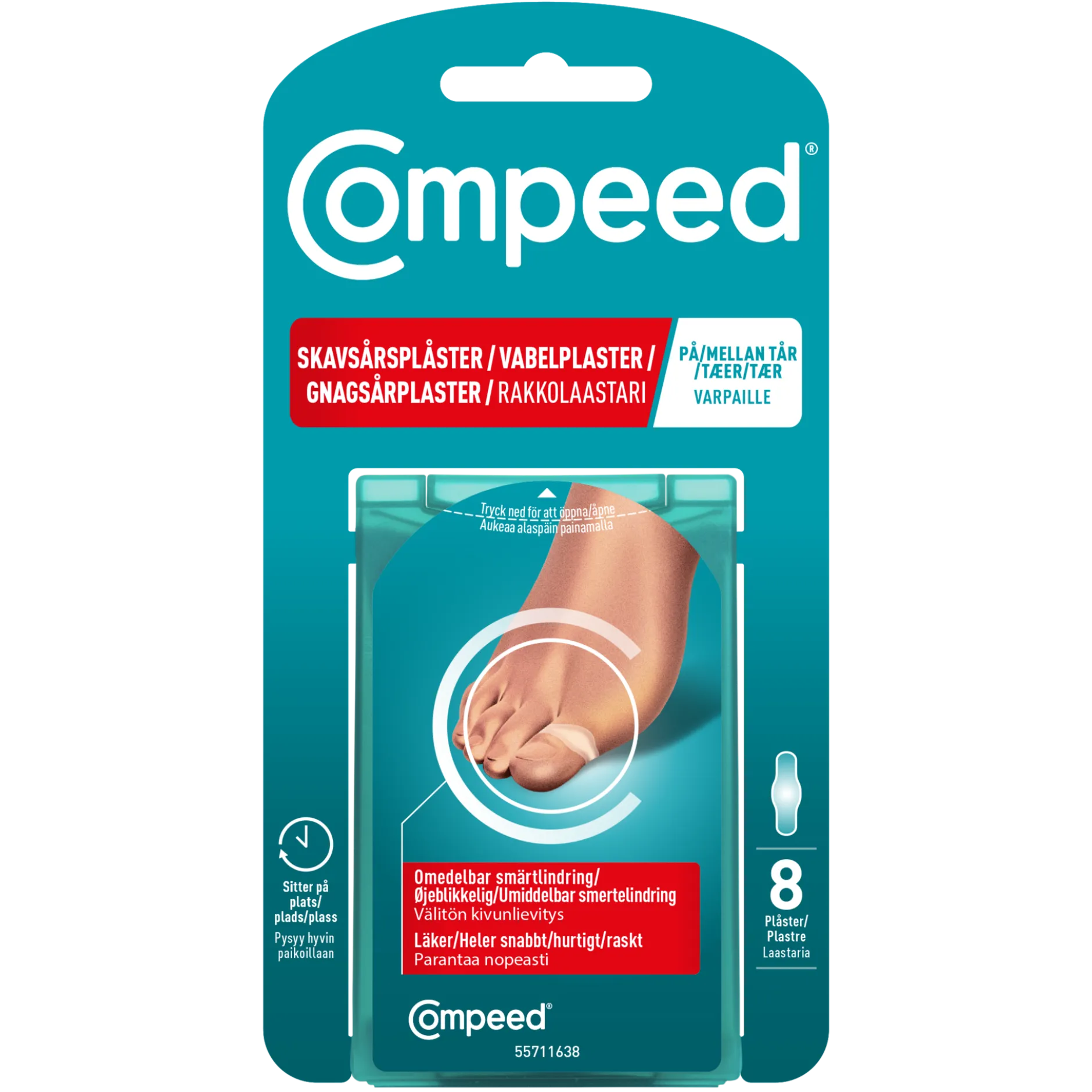 COMPEED Skavsårsplåster On Toes Tår 8 st
