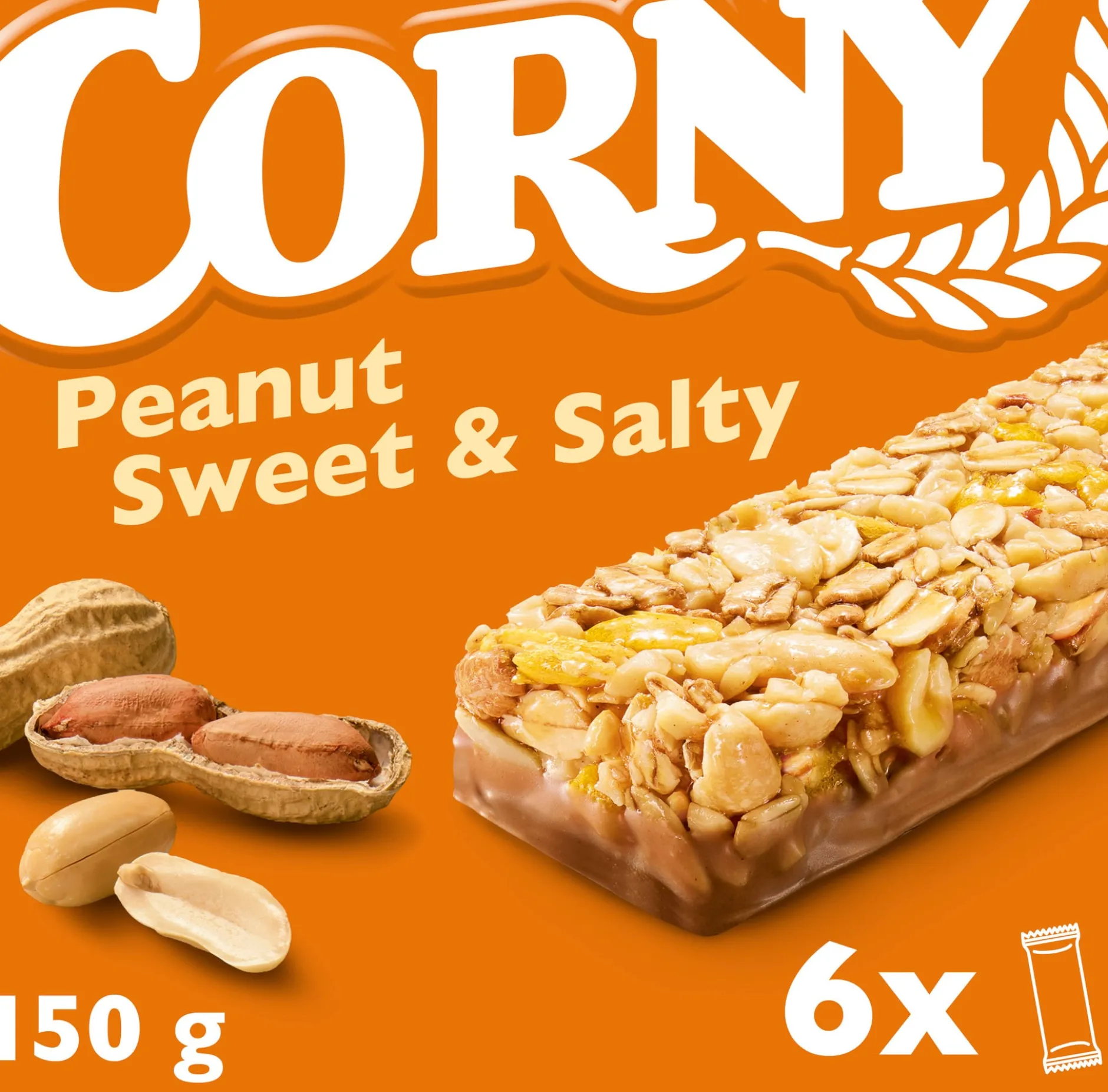 Corny Peanut Müslibar Sweet & Salty 150 g 6-pack