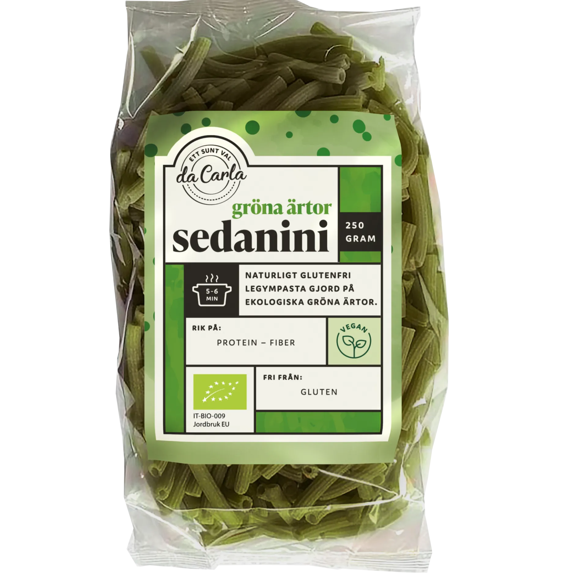 Da Carla Pasta Gröna Ärtor Sedanini 250 g